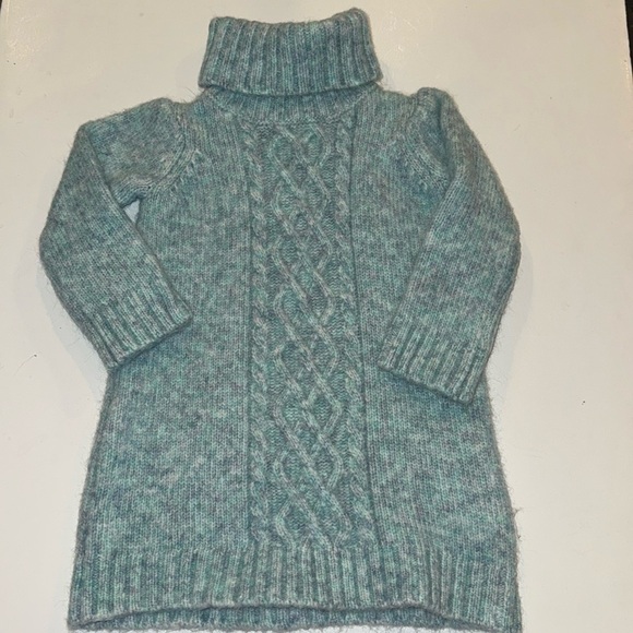 Janie and Jack Teal Cable Knit Sweater Dress SZ 6-12 Months - Picture 1 of 6